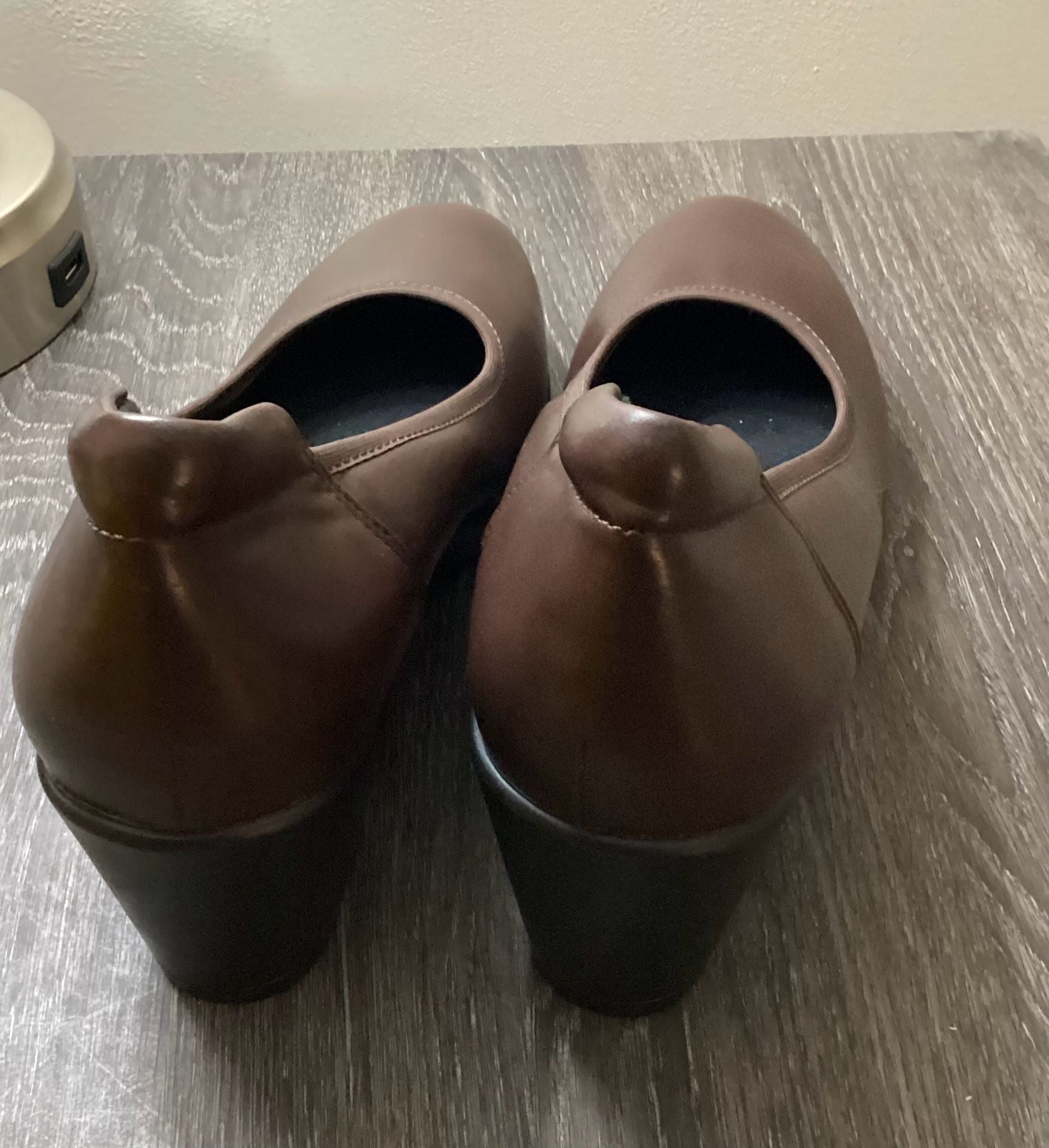 Athlefit Pumps Size 9.5 Brown Block Heel Arch Support Dress Shoes 4