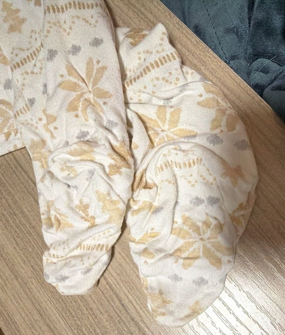 Carter's Bamboo 6-9M White Floral Snowflake Christmas Footie Pajamas 7