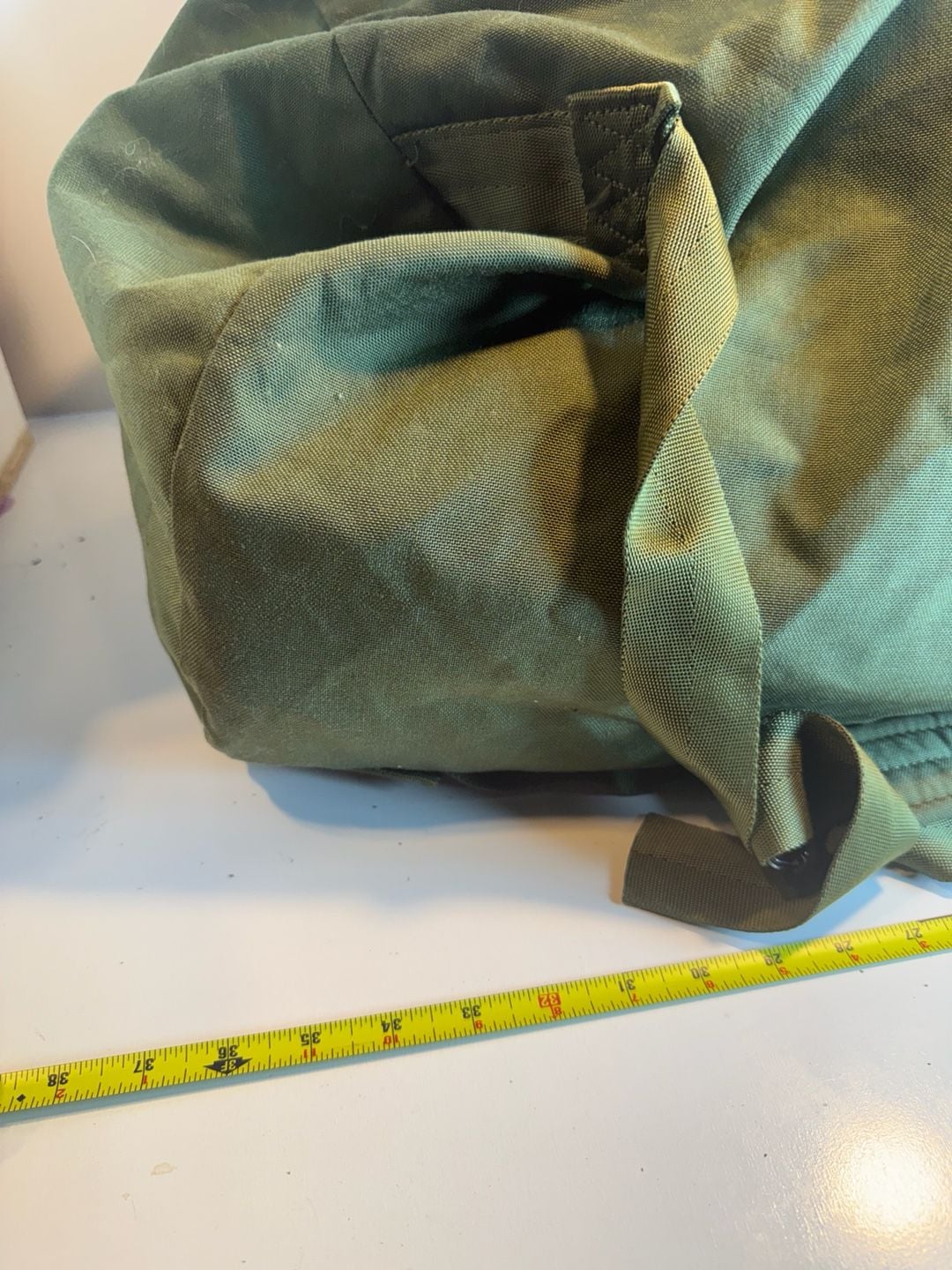 USA US Army Duffel Canvas Green Rucksack Bag Backpack 36” x 20" Vintage 7