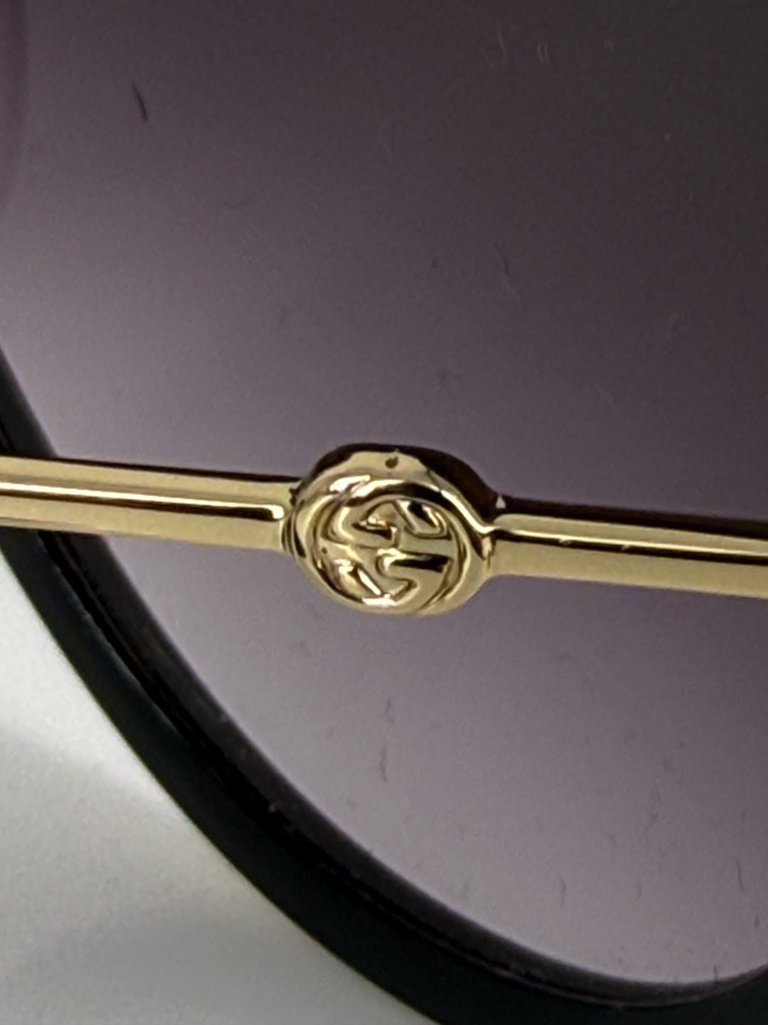 Gucci GG0062S Aviator Sunglasses Gold Black White 7
