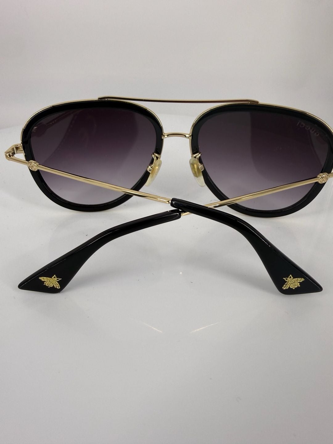 Gucci GG0062S Aviator Sunglasses Gold Black White 12