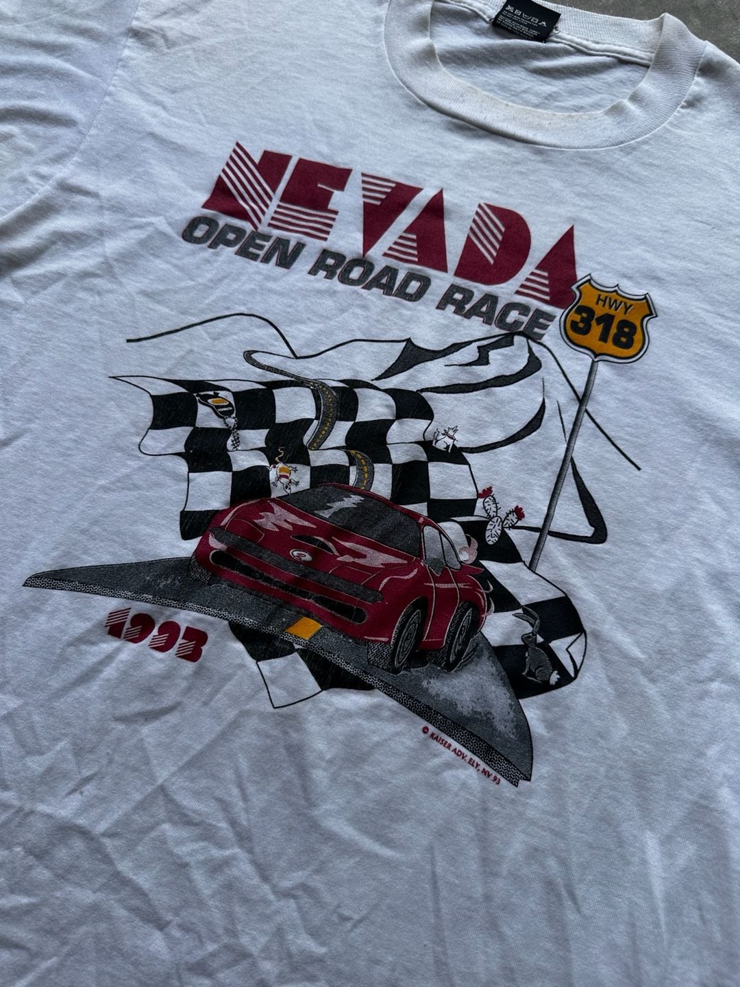 Screen Stars Best Nevada Open Road Race 1993 T-Shirt White Large 5