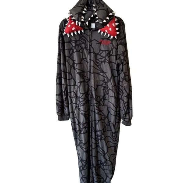 Stranger Things Demogorgon Onesie Size L Fleece Hooded Jumpsuit Costume
