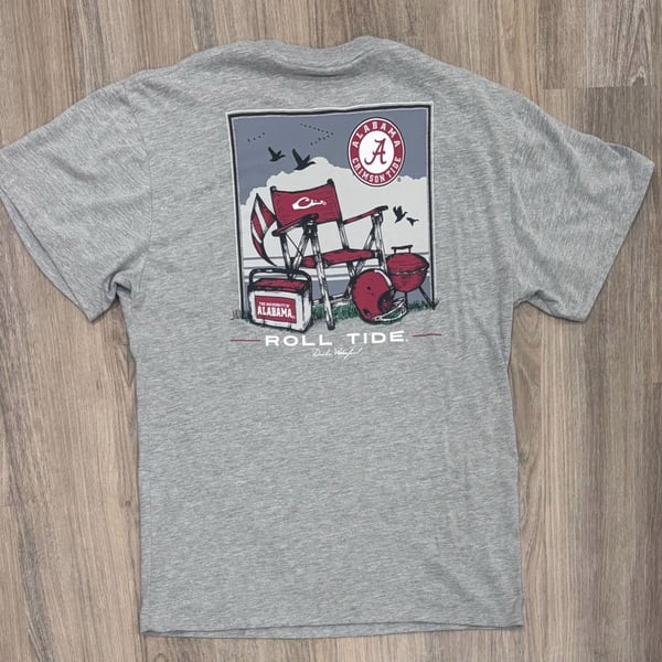 Drake Clothing Company Alabama Crimson Tide Roll Tide Tee Size L Gray Graphic