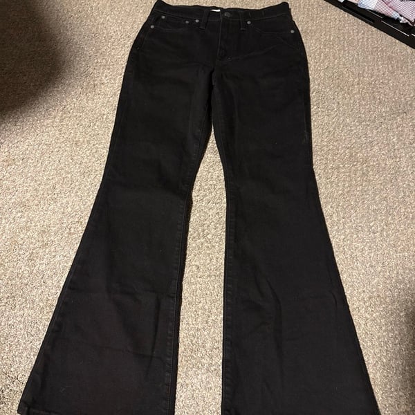 Madewell Flare Jeans Black Denim 28