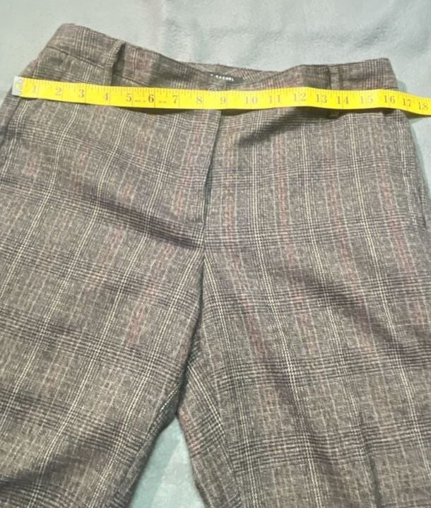 Zac & Rachel Plaid Pants Size 6 Brown Checkered Wide Leg 8