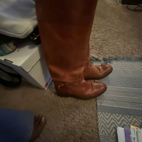 Frye Riding Boots Brown Leather Tall Round Toe
