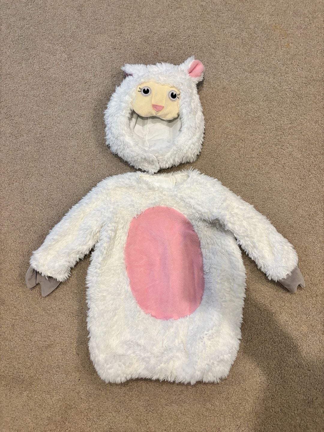 Pottery Barn Kids Lamb Costume Size 12-24 Mos White Sheep Lamb Halloween 1