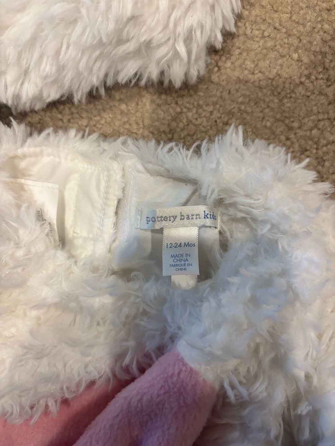 Pottery Barn Kids Lamb Costume Size 12-24 Mos White Sheep Lamb Halloween 2