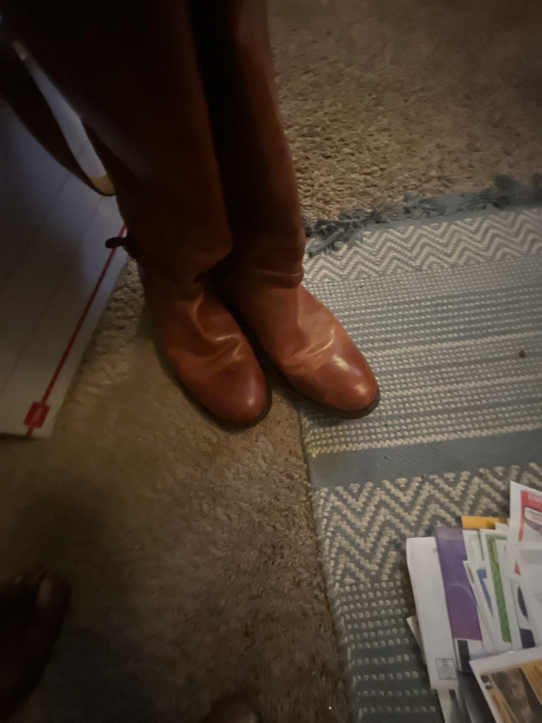 Frye Riding Boots Brown Leather Tall Round Toe 5
