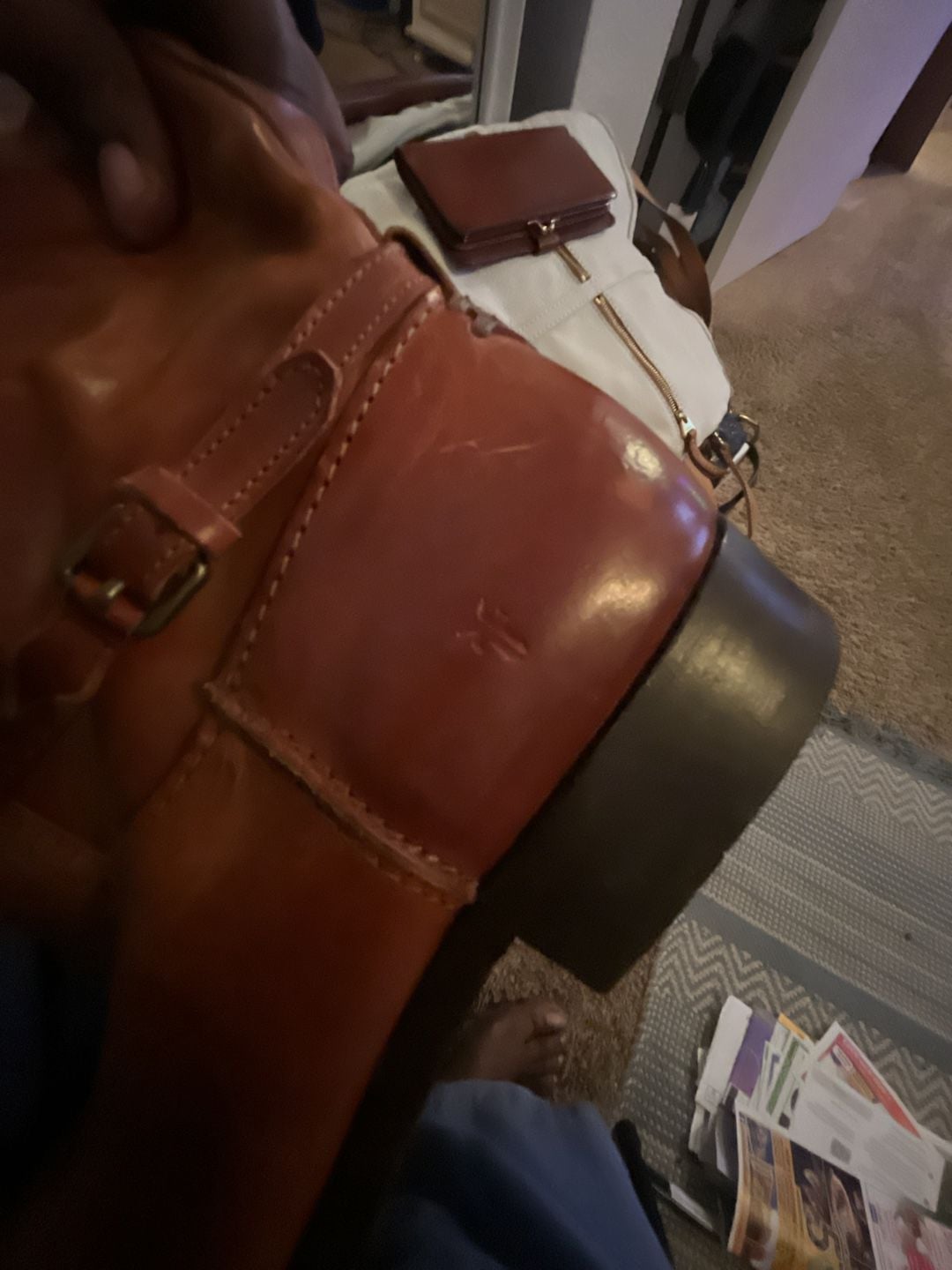 Frye Riding Boots Brown Leather Tall Round Toe 6