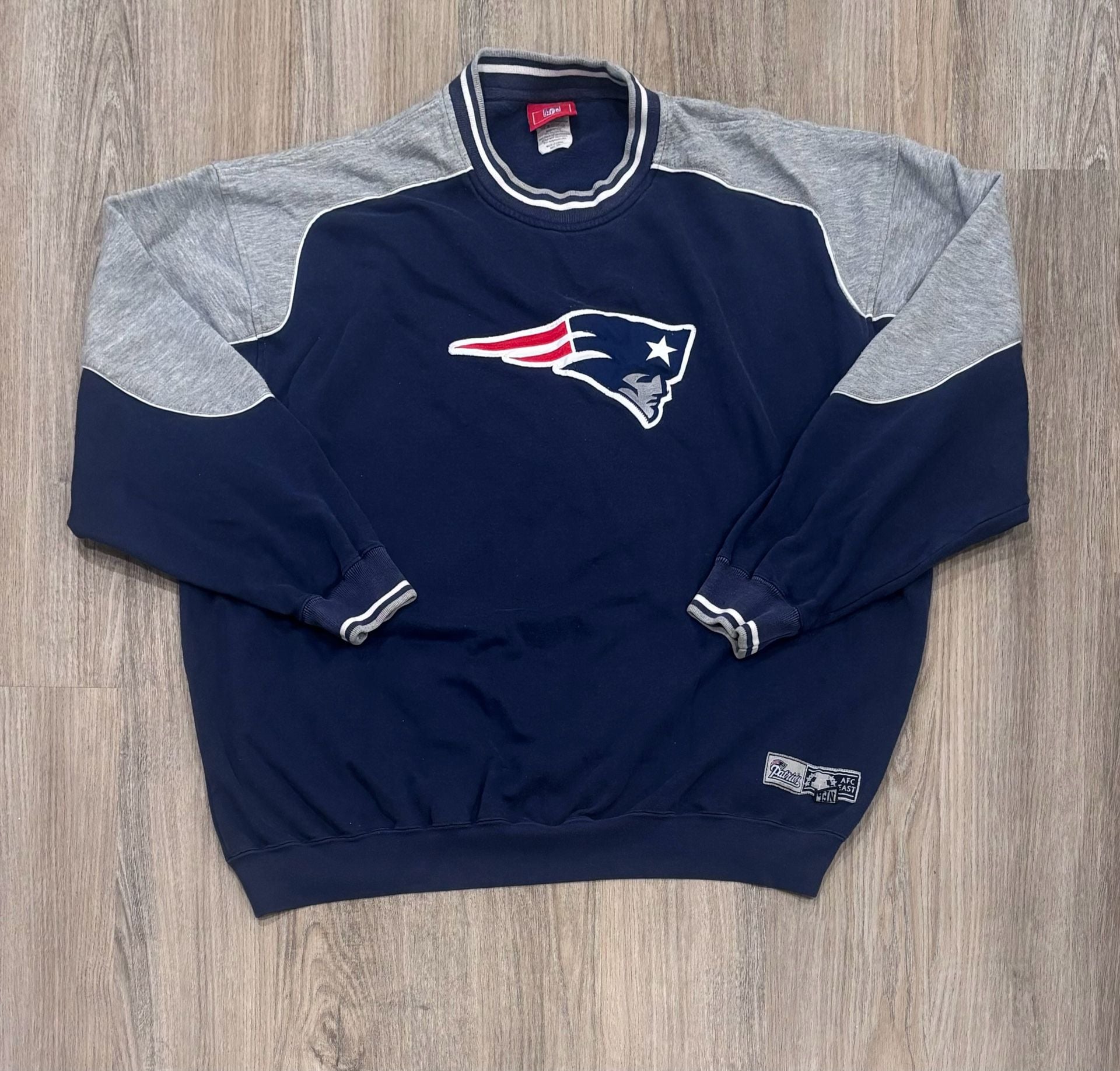 Vintage NFL New England Patriots Sweatshirt Crewneck Mens XXL Navy Blue Y2K 2