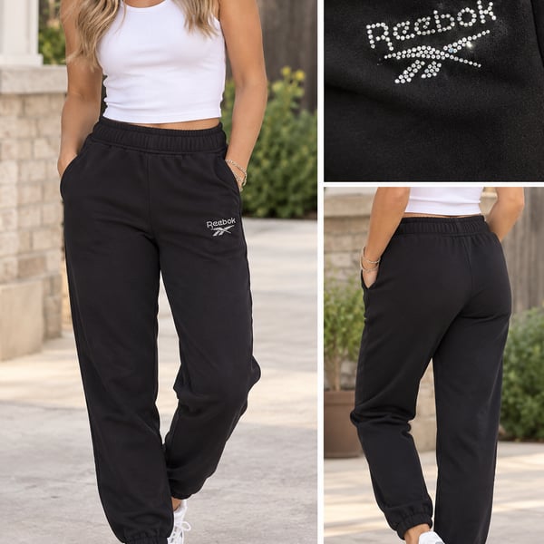 Reebok Cuffed Sweatpants Size M Black
