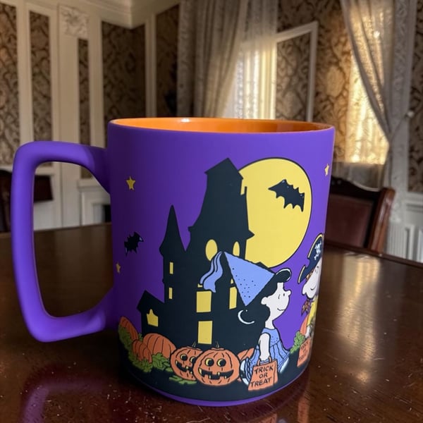Peanuts Halloween Great Pumpkin Scene Ceramic Coffee Mug 16 Oz