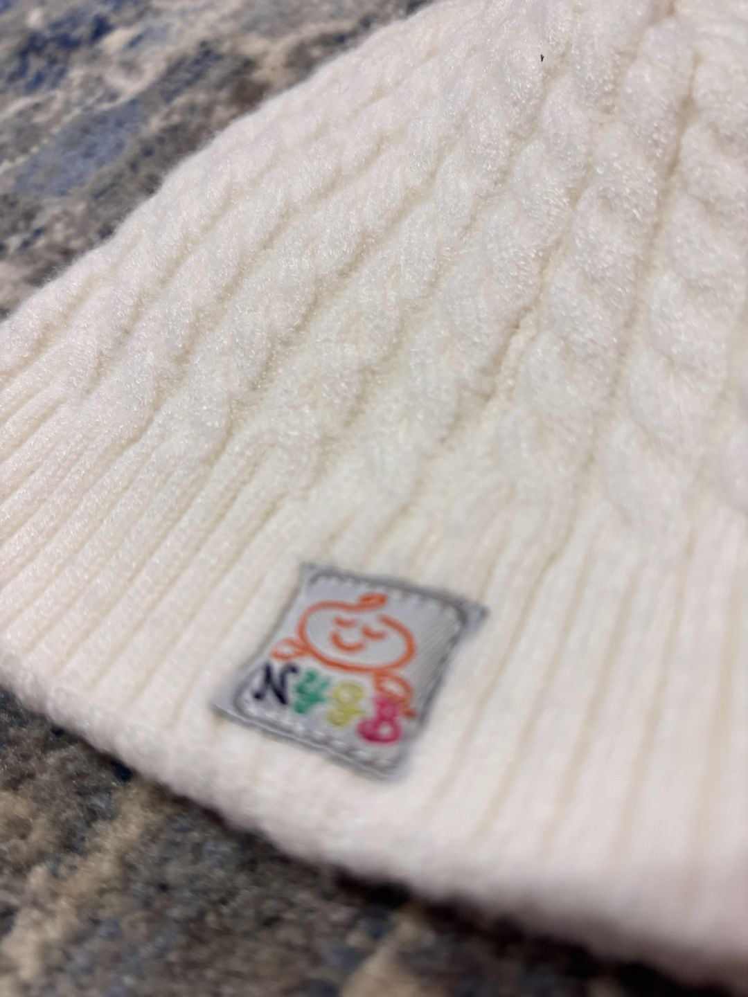 Nycgb Pearl Cable Knit Beanie with top BOW! Size 6-18 Months 4
