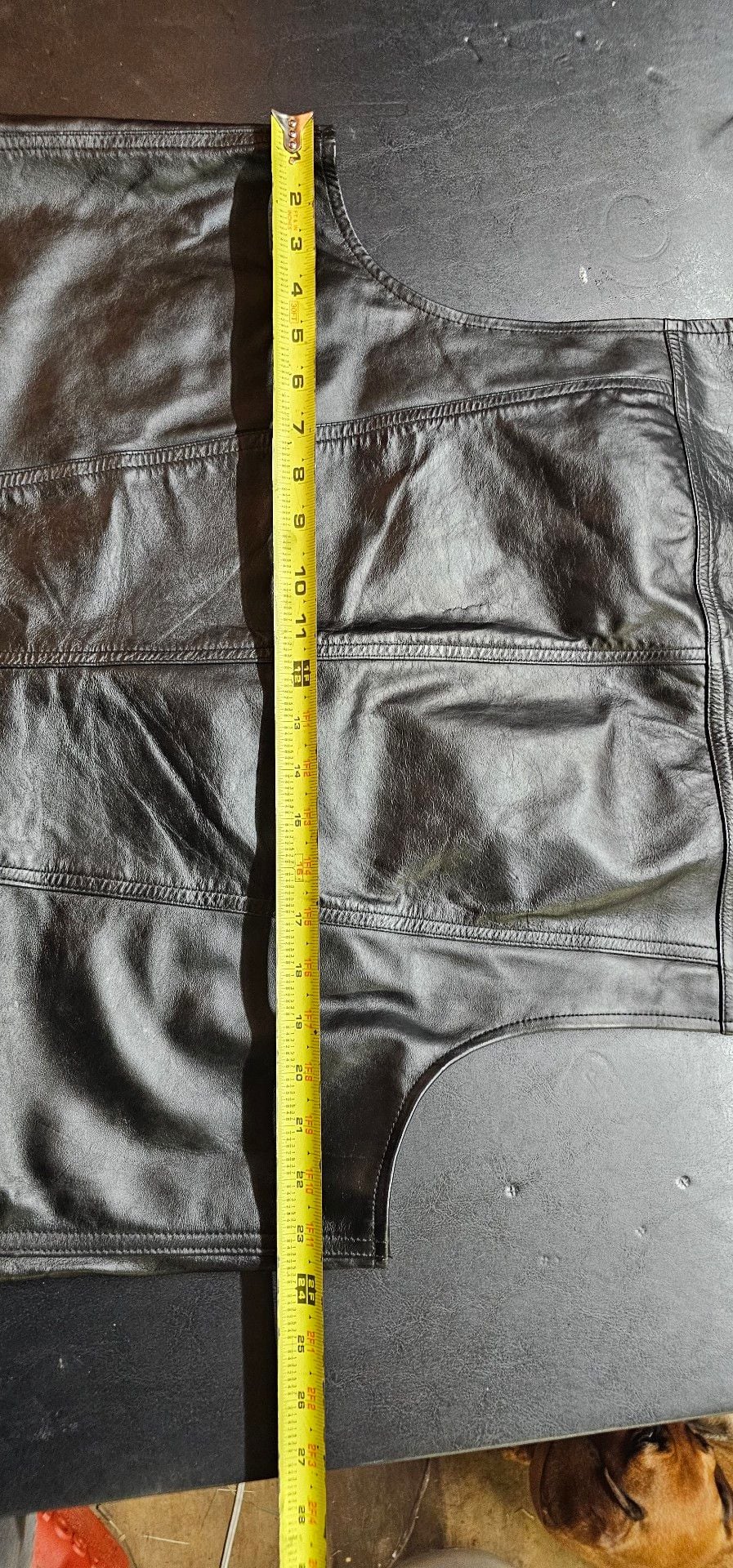 Vintage Rubio Leather New York Black Leather Vest Western Yoke Custom Sz 46 48 7