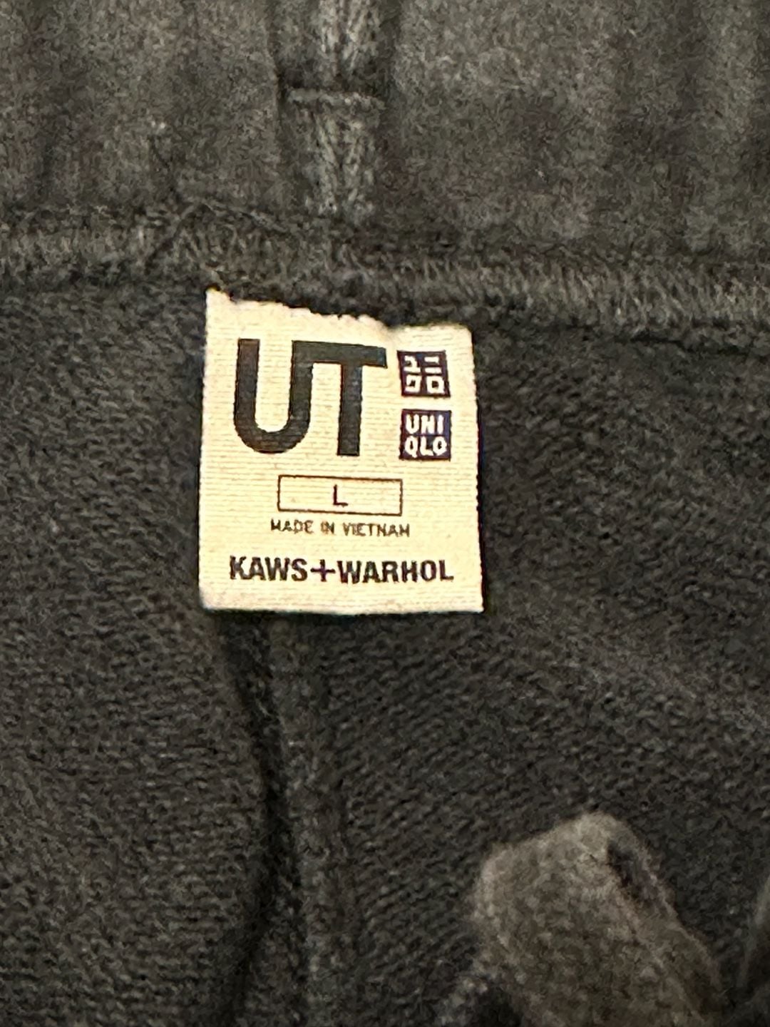 Uniqlo KAWS x Andy Warhol Sweatpants Size L Black Fleece Joggers 4