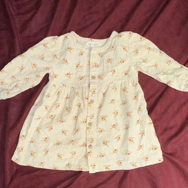 Rabbit + Bear Organic Floral Corduroy Dress 6-9M