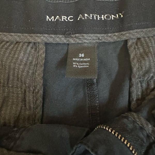 Marc Anthony Black Chino Shorts Size 36 Slim Fit Stretch Cotton Spandex
