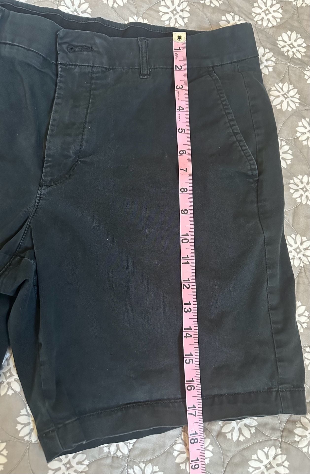 Marc Anthony Black Chino Shorts Size 36 Slim Fit Stretch Cotton Spandex 2
