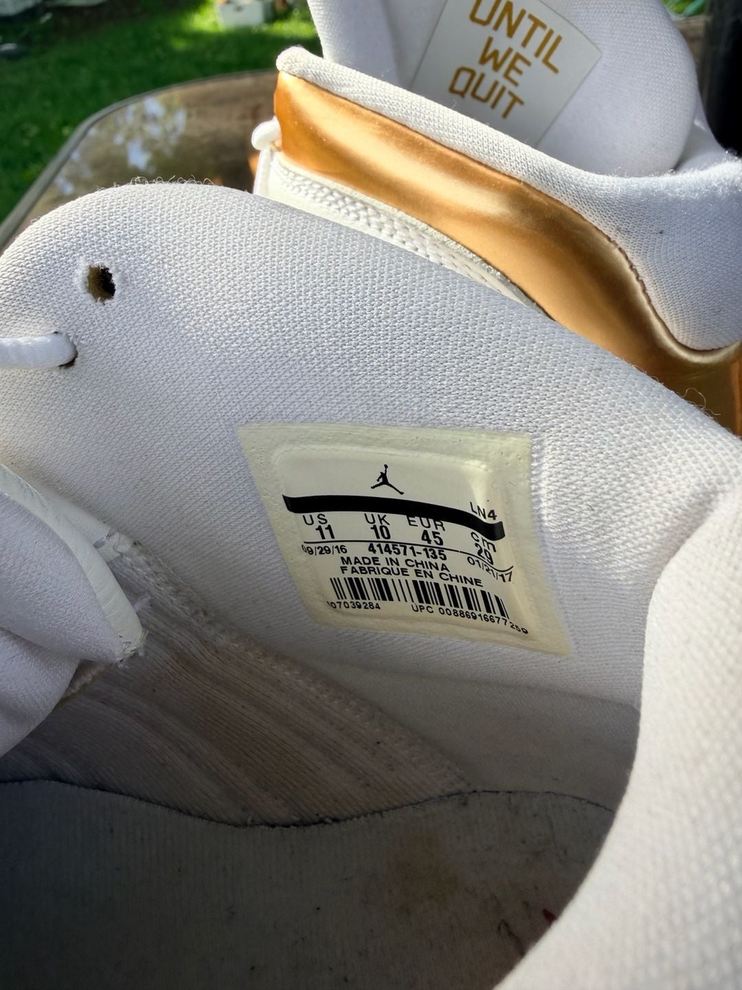 Jordan 13 White Gold Metallic Sneakers DMP Pack Rare 9