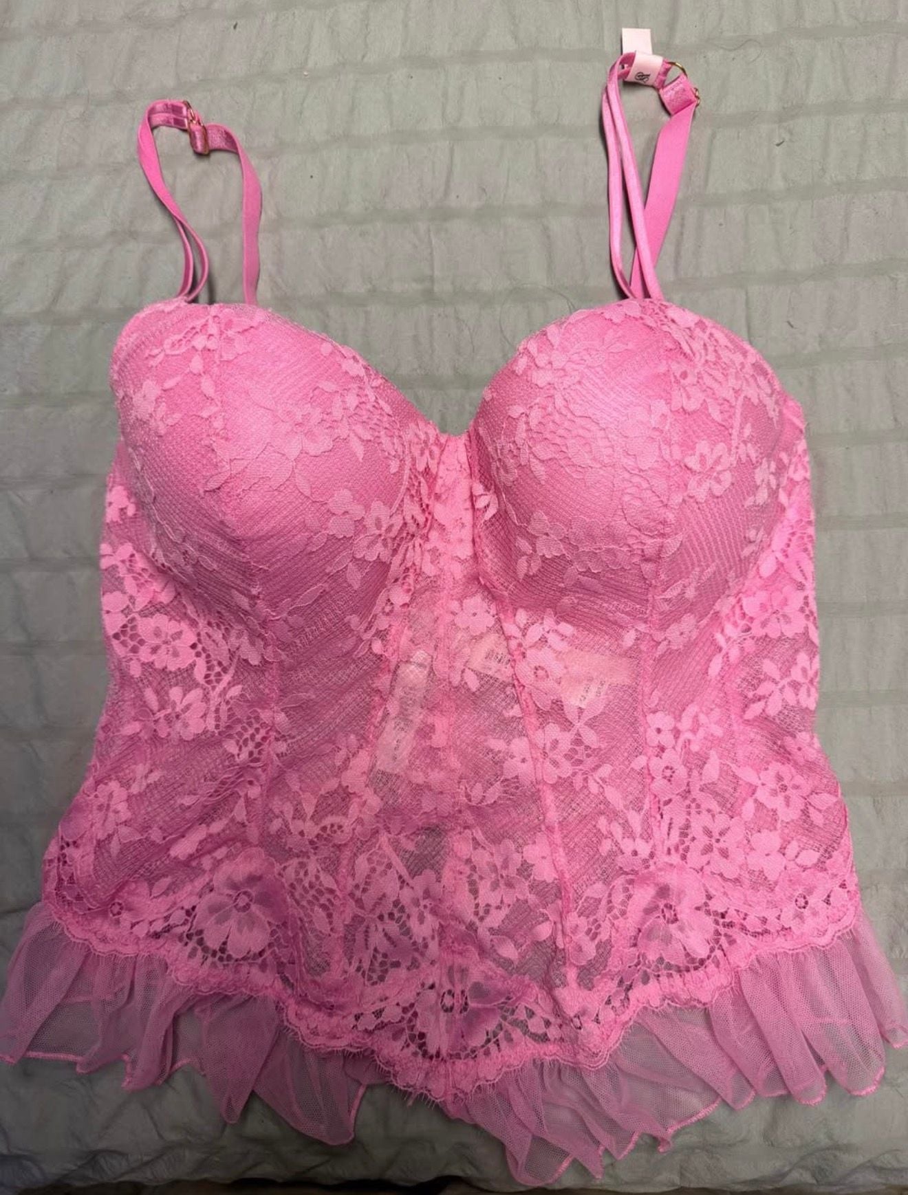 Victoria's Secret Dream Angels Bra Top M-DD Pink Lace 2