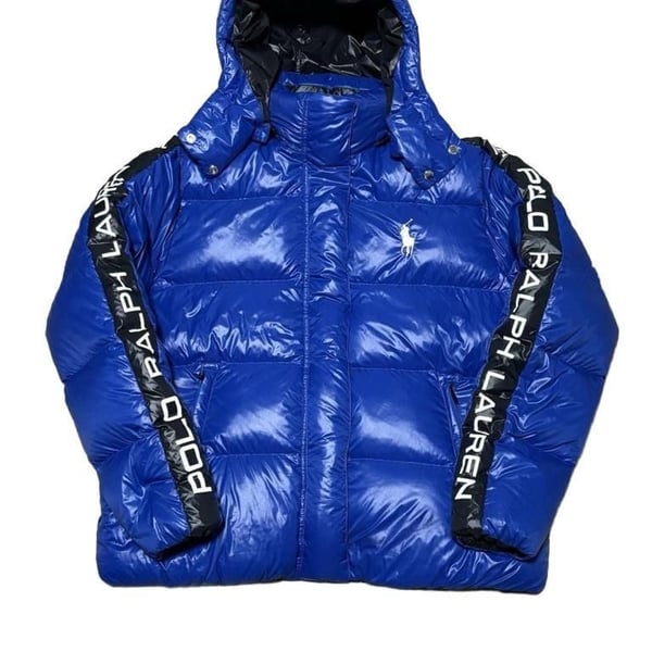 Polo Ralph Lauren Down Jacket Women’s Royal Blue Big Pony Hooded Puffer SIZE XL