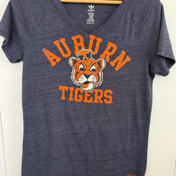 Adidas Auburn Tigers College Vault V-Neck T-Shirt Size L