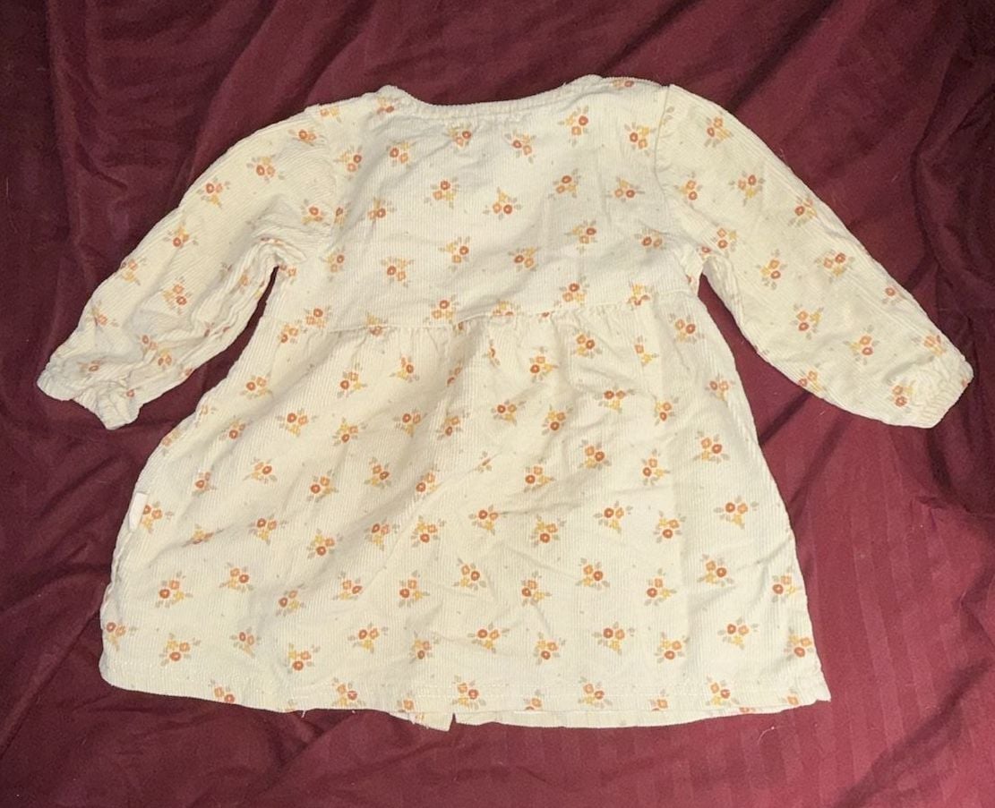 Rabbit + Bear Organic Floral Corduroy Dress 6-9M 5