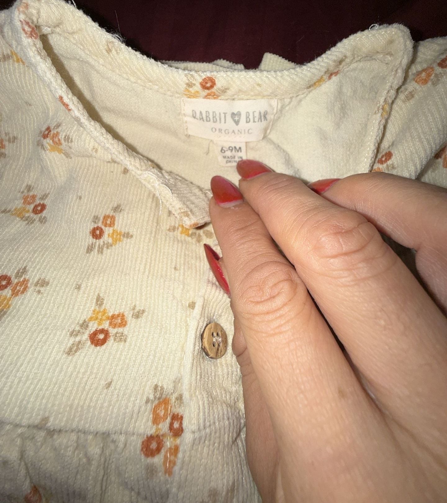 Rabbit + Bear Organic Floral Corduroy Dress 6-9M 3