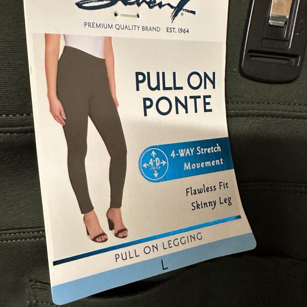 Seven7 Pull On Ponte Legging Size L Green Skinny Leg
