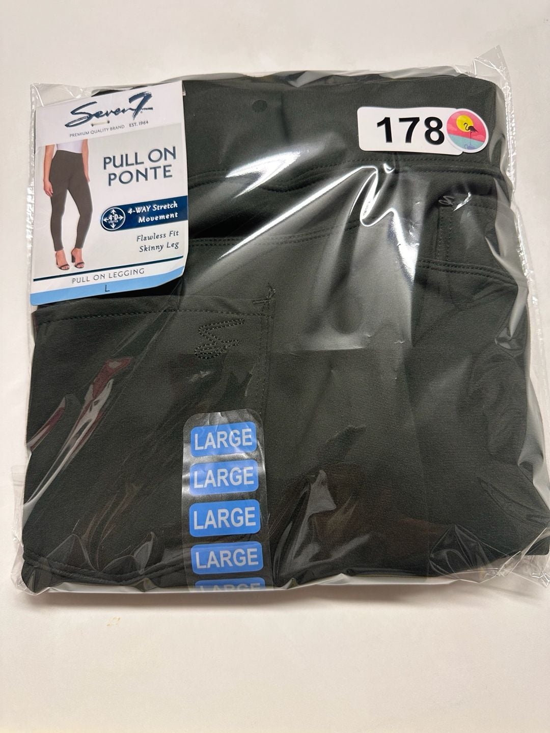 Seven7 Pull On Ponte Legging Size L Green Skinny Leg 12