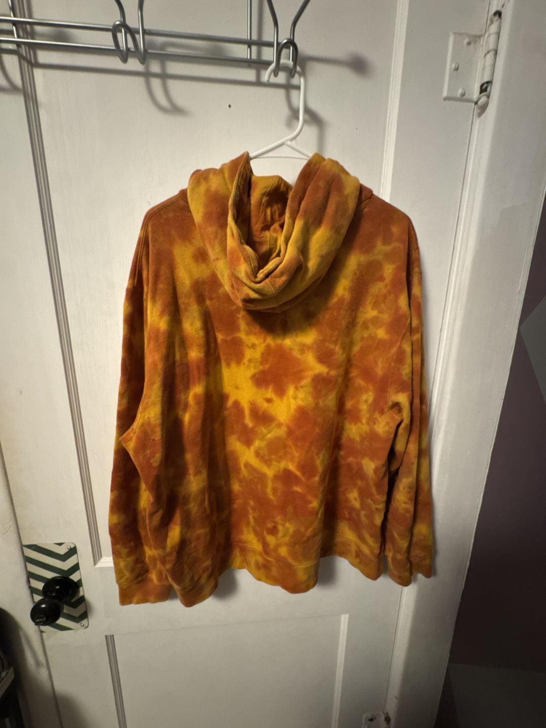 ...lost Tie Dye Hoodie Size L Orange Yellow Fleece Pullover Sweatshirt 5