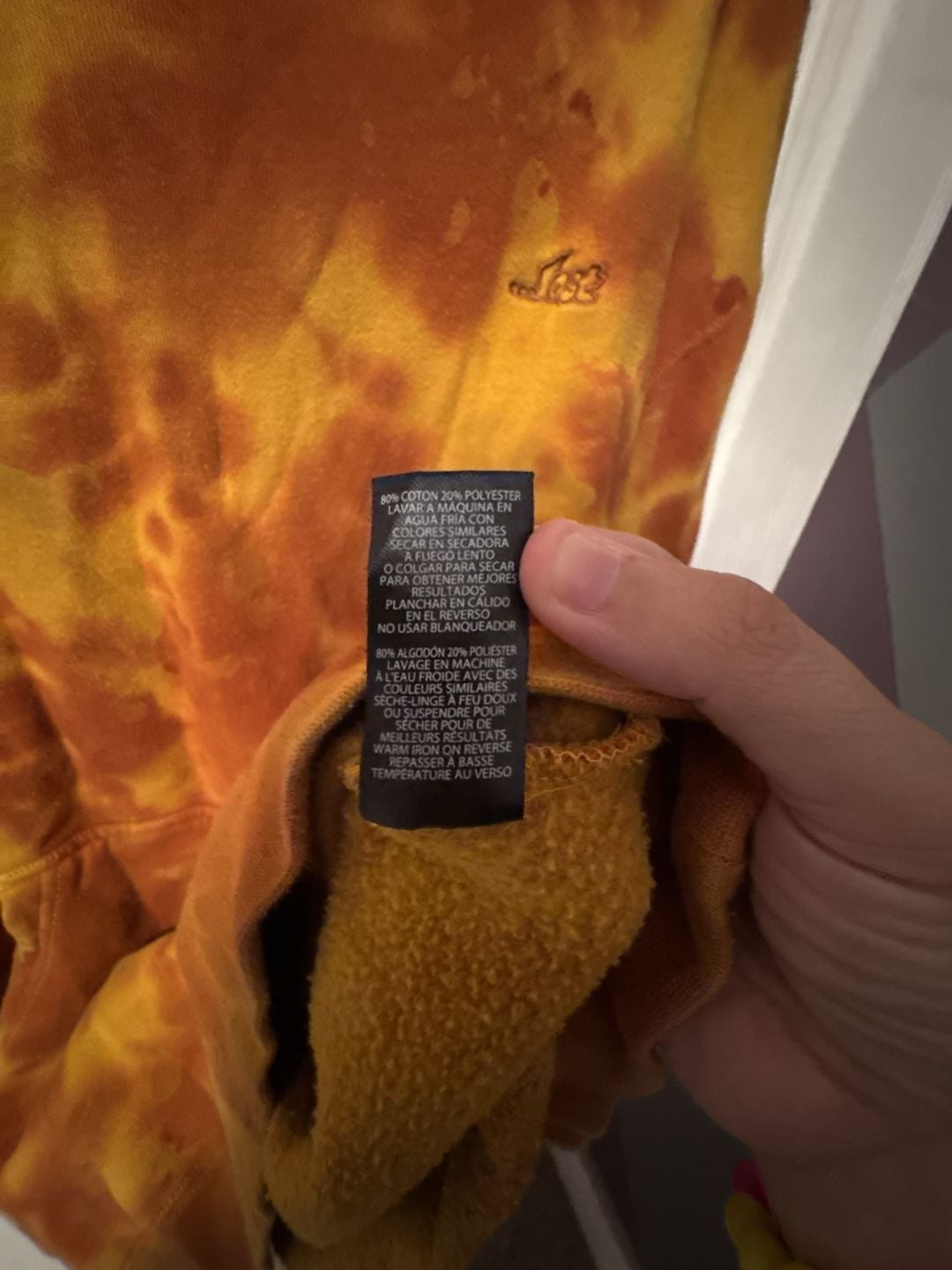...lost Tie Dye Hoodie Size L Orange Yellow Fleece Pullover Sweatshirt 7
