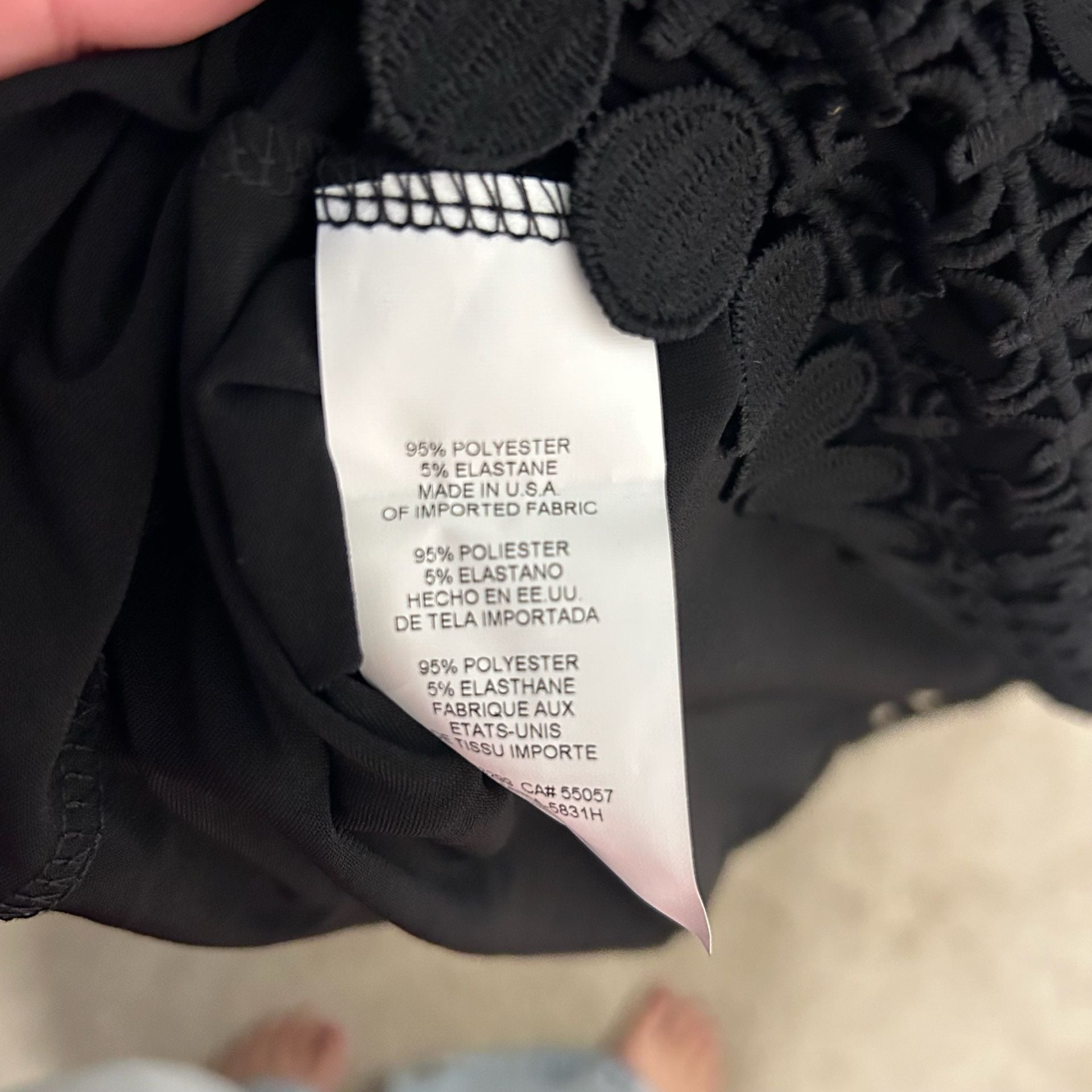 Tahari Shift Dress Size 1X Black Sleeveless Lace Trim 7