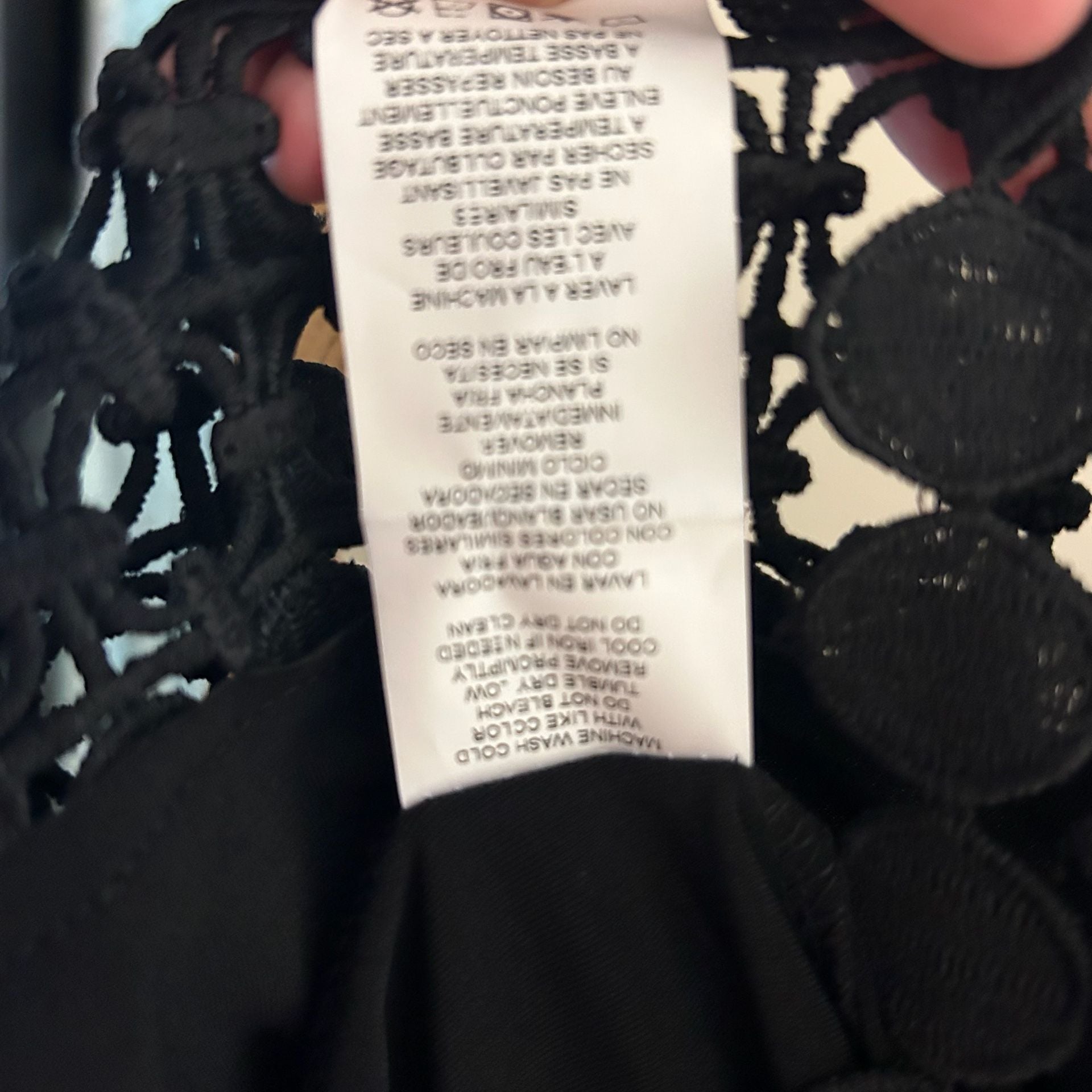 Tahari Shift Dress Size 1X Black Sleeveless Lace Trim 9