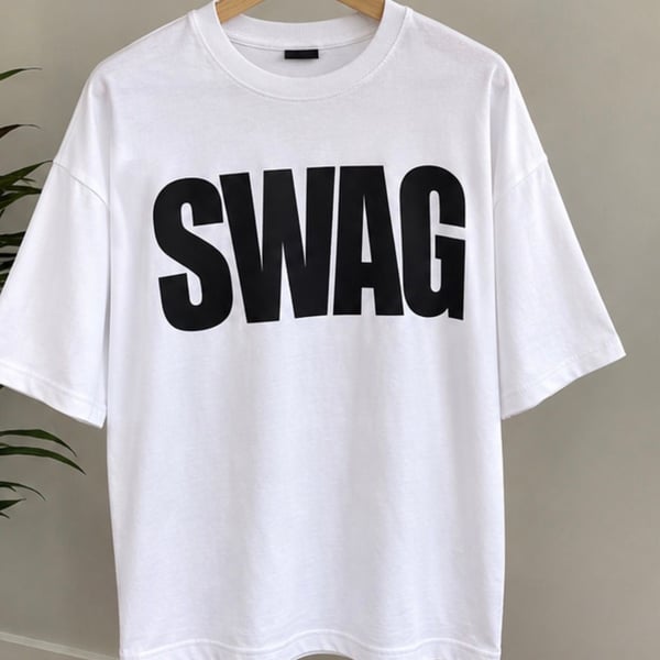 SWAG Graphic T-Shirt White Size M