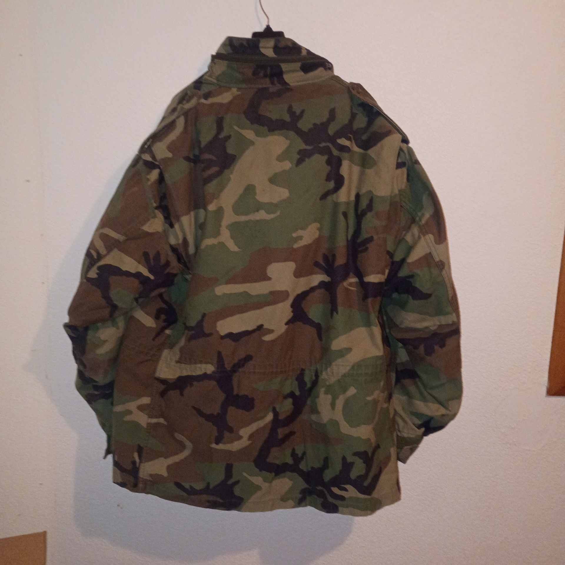 American Apparel Woodland Camo Field Jacket Green Brown Cotton Blend 3