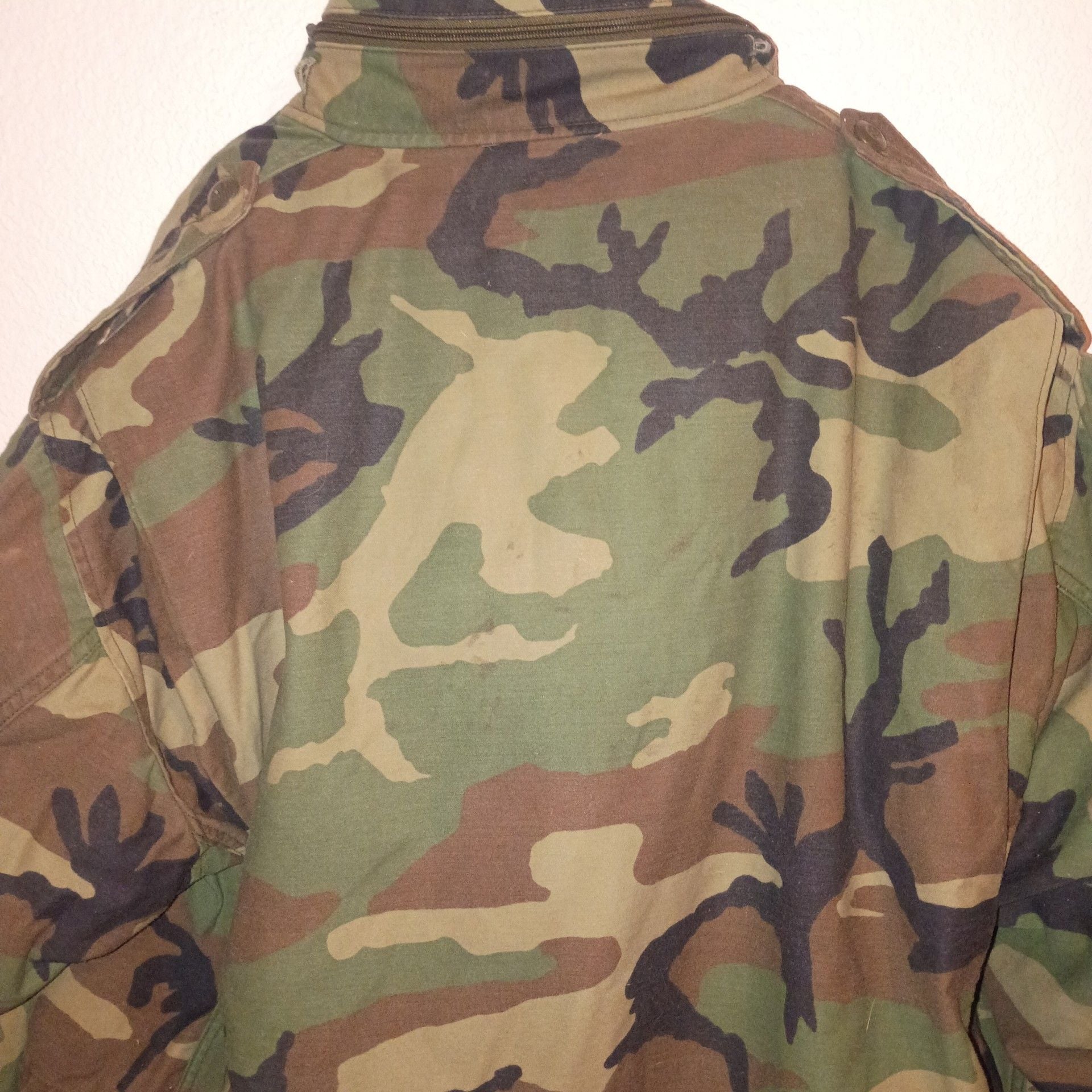 American Apparel Woodland Camo Field Jacket Green Brown Cotton Blend 4
