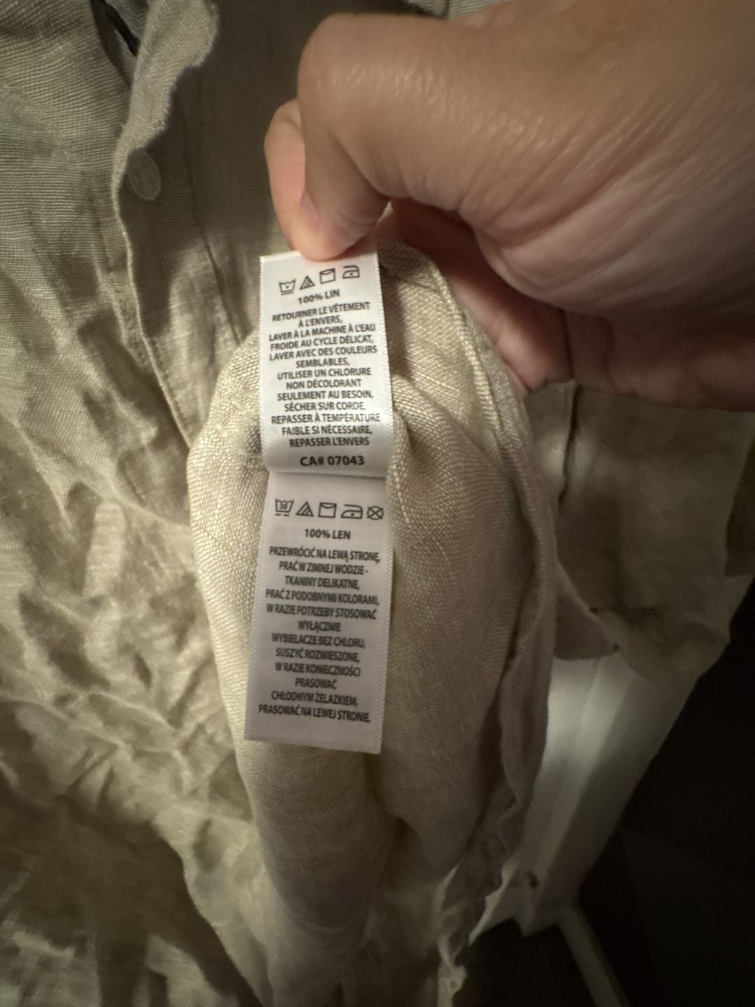 Thom Aaron Linen Button Down Shirt Size XXL Tan Short Sleeve 10