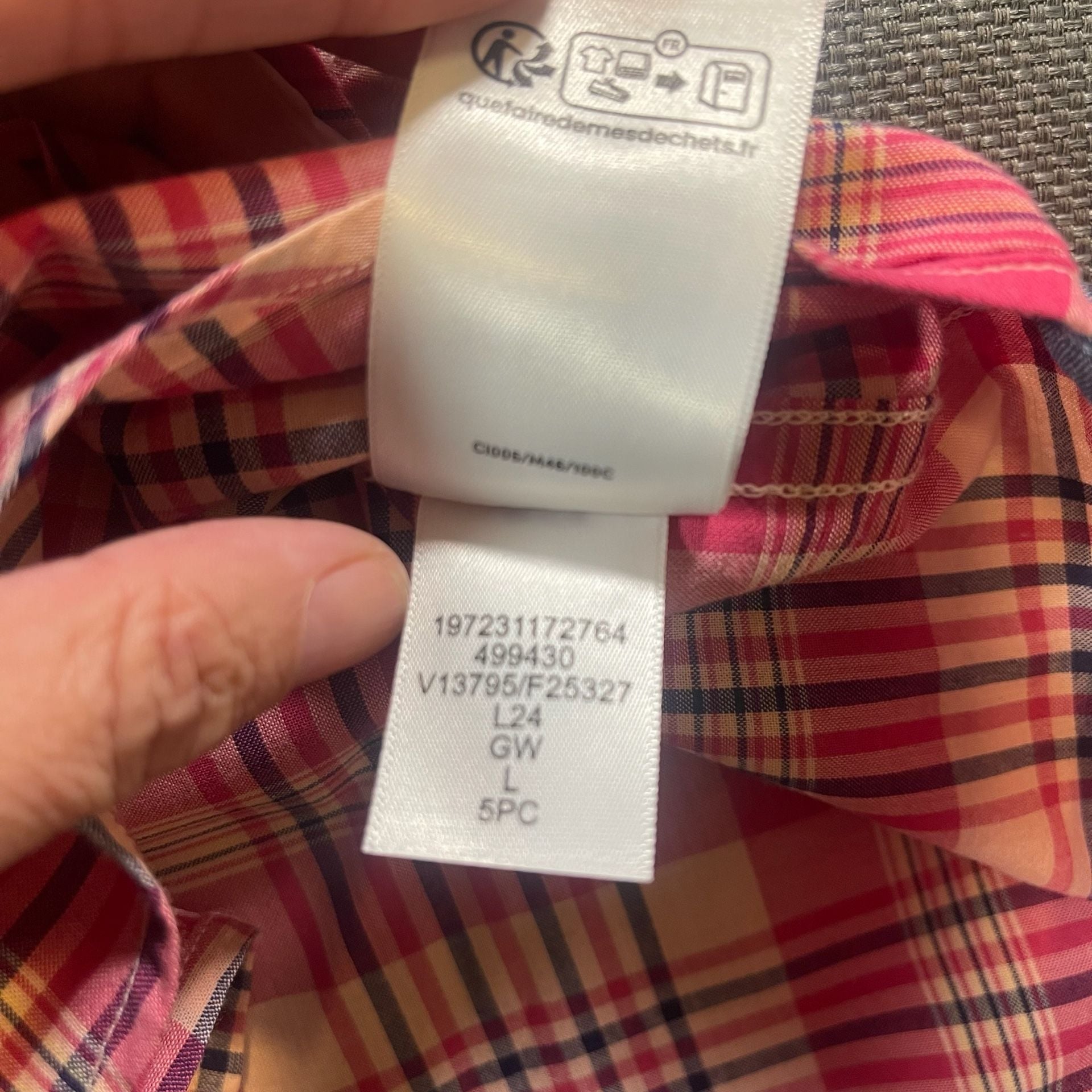 Lands' End Plaid Short Sleeve Button-Down Shirt Size L Traditional Fit 10