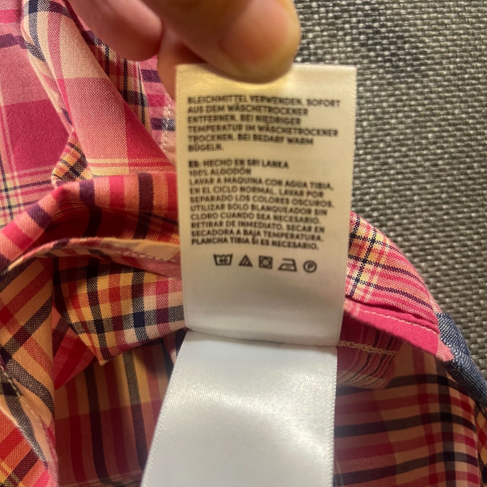 Lands' End Plaid Short Sleeve Button-Down Shirt Size L Traditional Fit 11