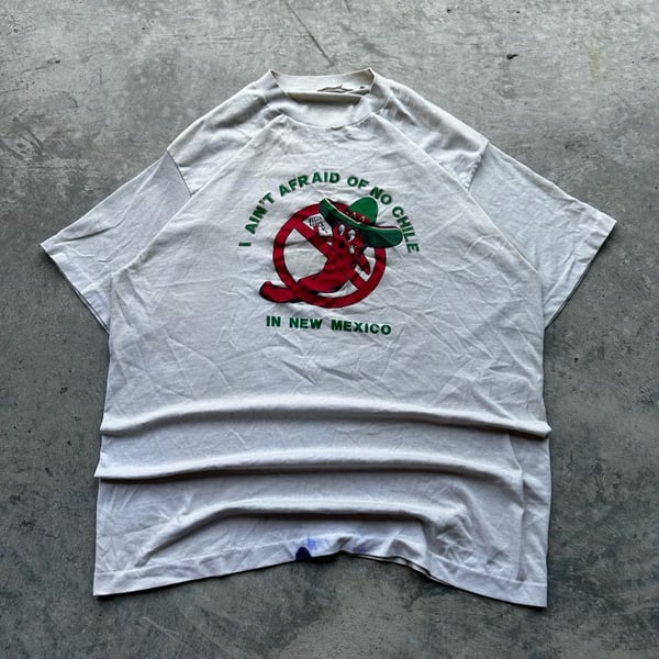 Vintage 90s I Ain't Afraid Of No Chile In New Mexico T-Shirt White Graphic Tee