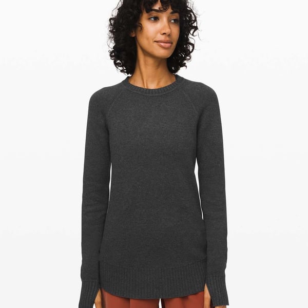 Lululemon Still Lotus Sweater Size M Gray Yak Blend
