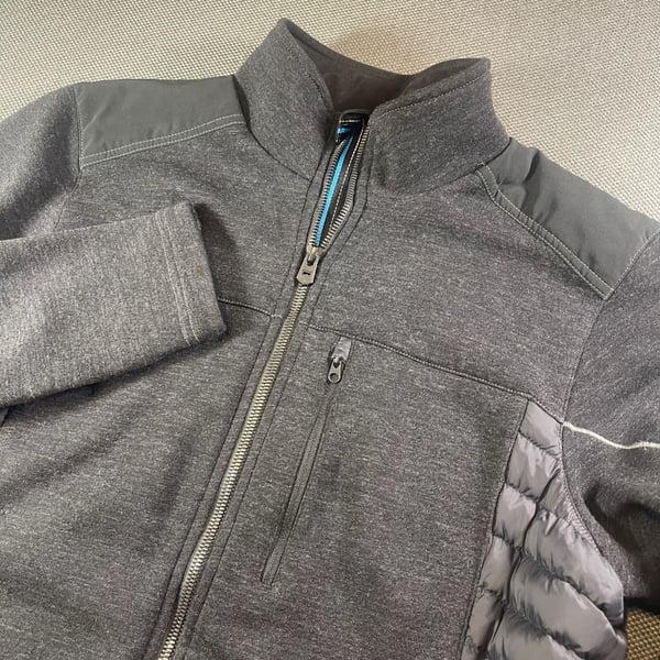 Kuhl Full Zip Jacket Size M Gray Hybrid Fleece Quilted Puffer