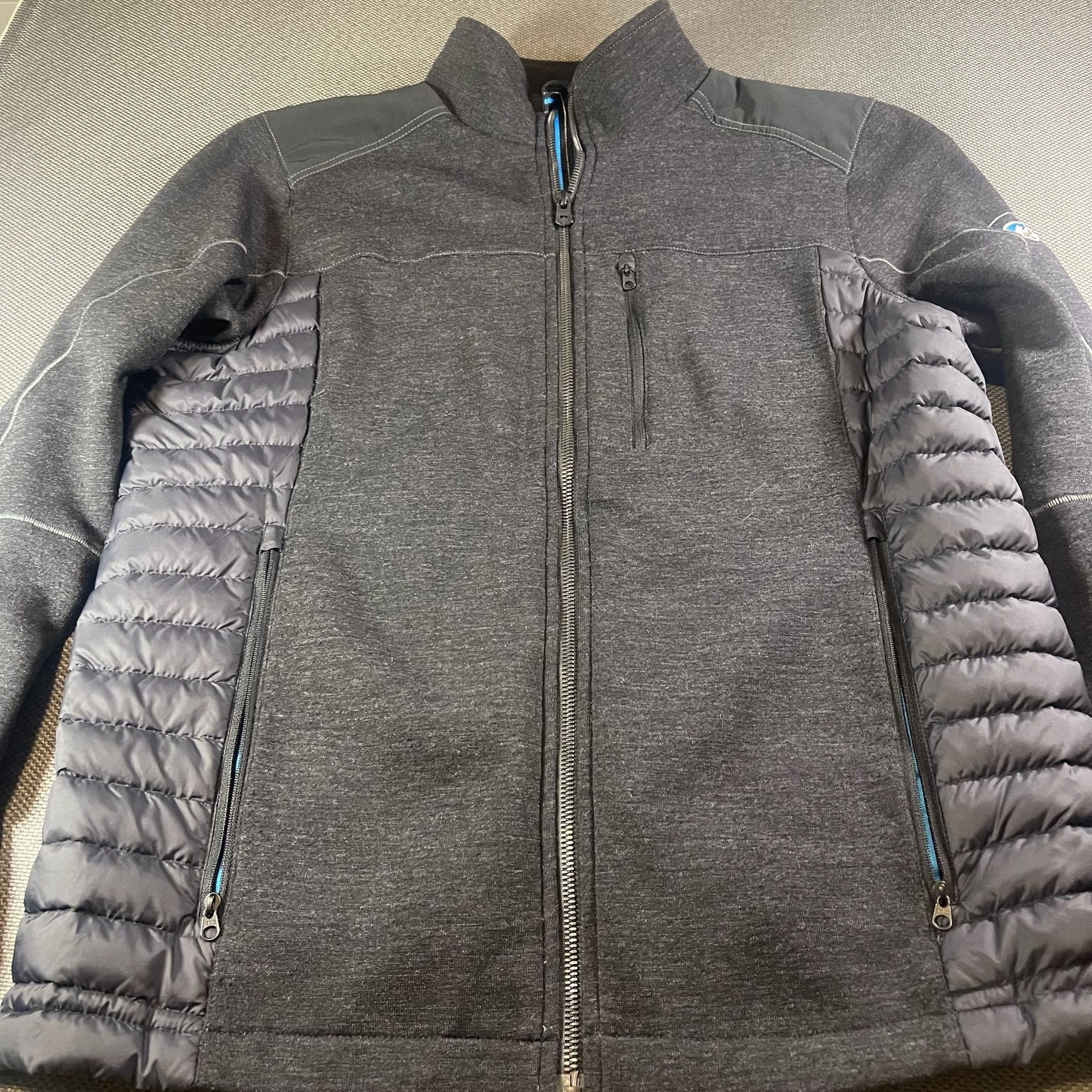 Kuhl Full Zip Jacket Size M Gray Hybrid Fleece Quilted Puffer 7