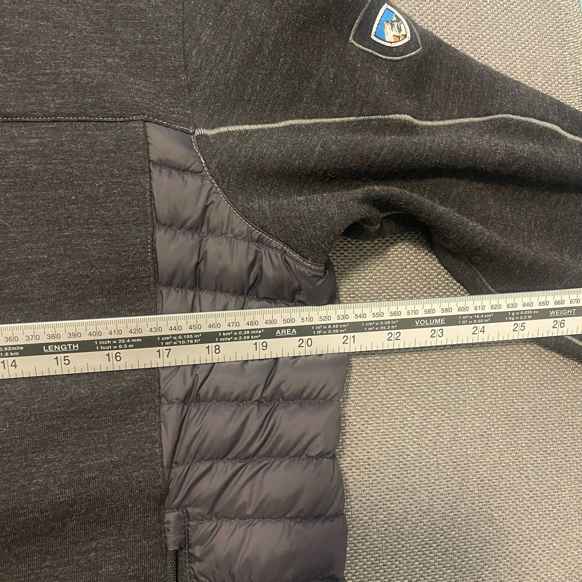 Kuhl Full Zip Jacket Size M Gray Hybrid Fleece Quilted Puffer 14