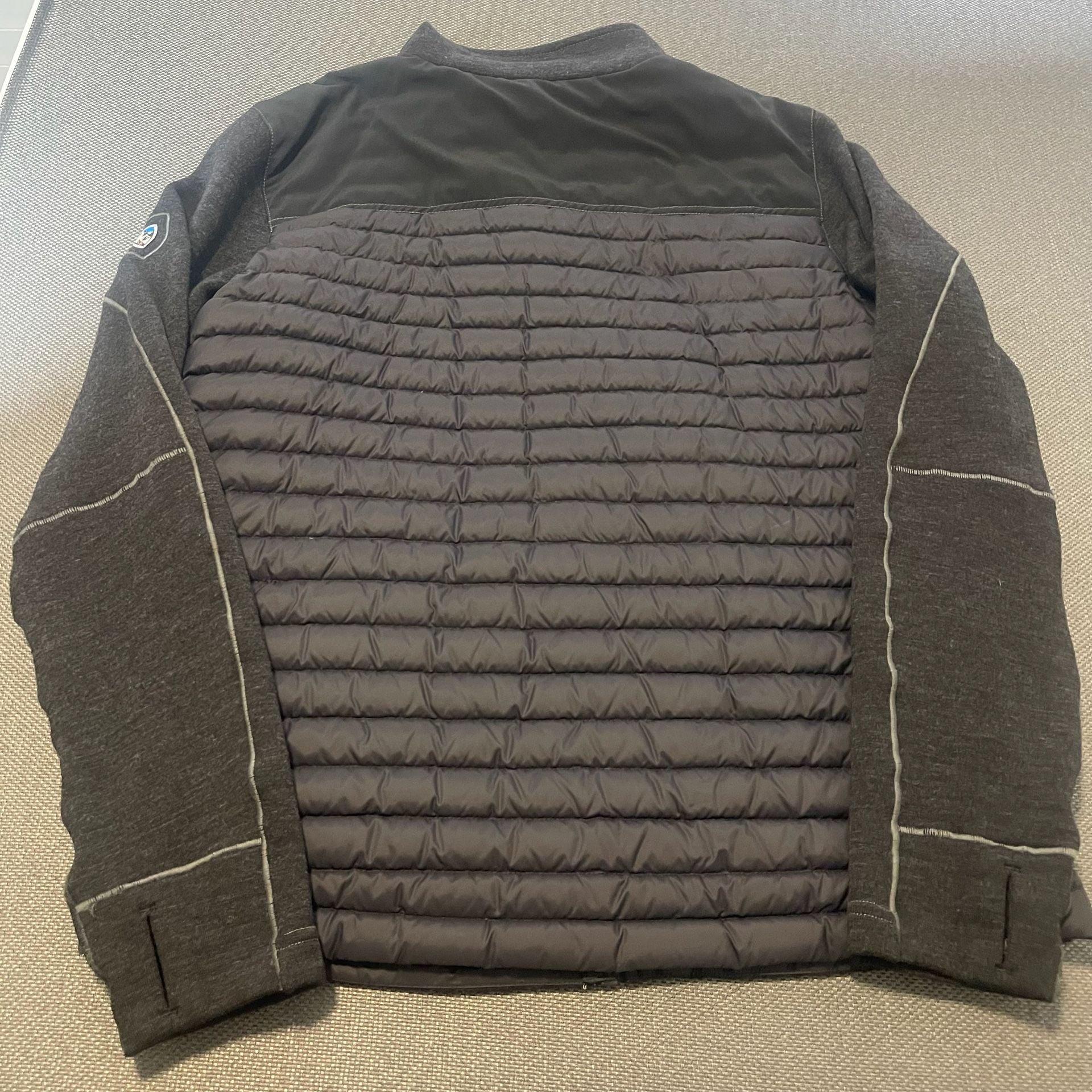 Kuhl Full Zip Jacket Size M Gray Hybrid Fleece Quilted Puffer 15