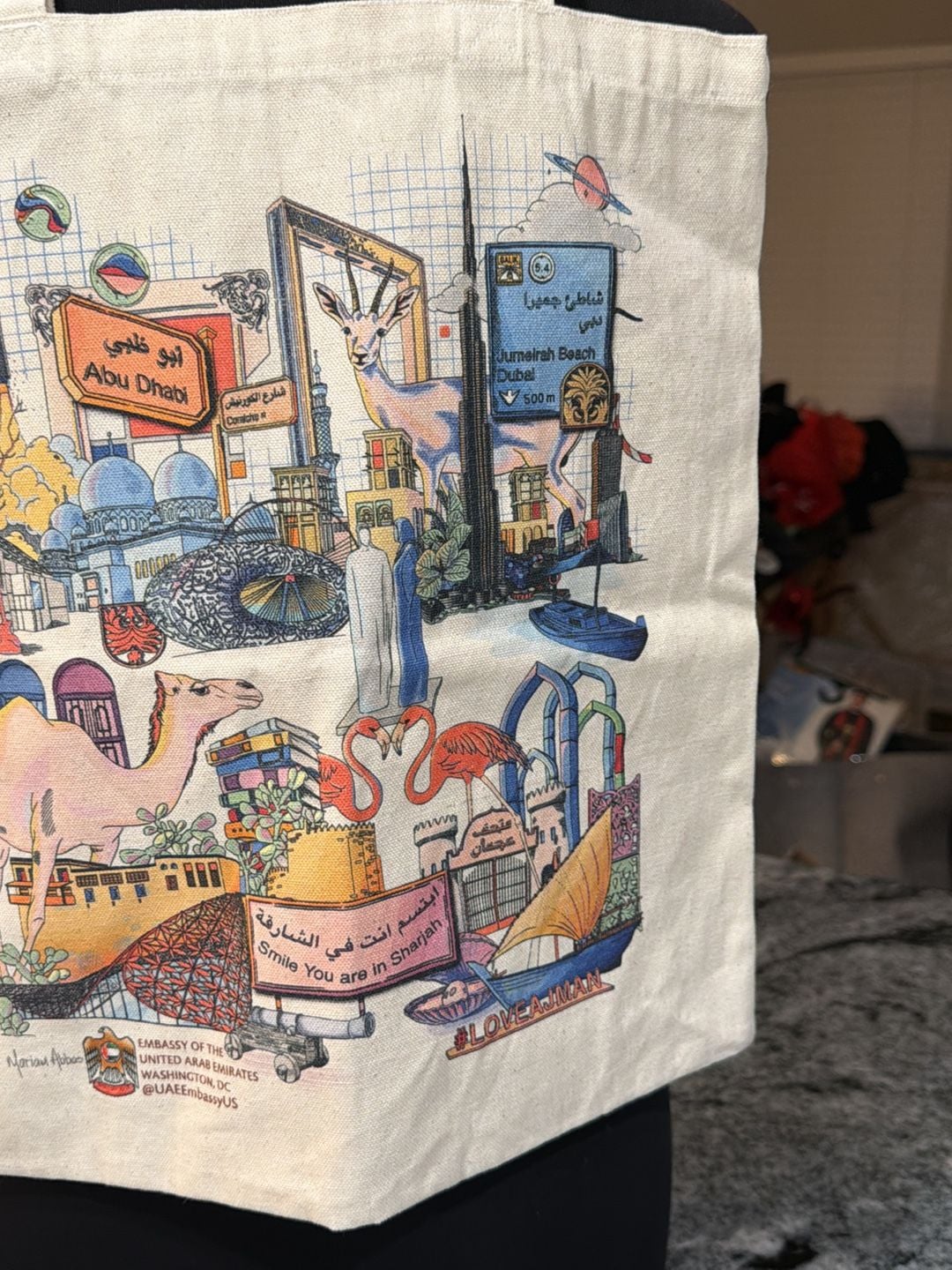 UAE Embassy USA Canvas Tote Bag UAE 1971 Art Print 4