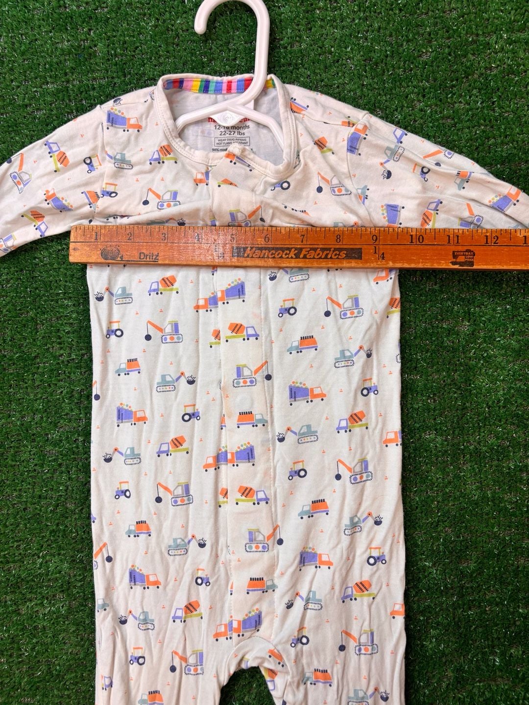 Magnetic Me Construction Trucks Footie Size 12-18 Months 10